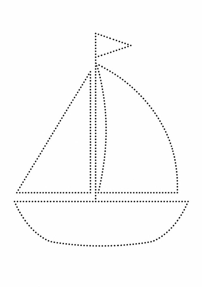 Página de ligue os pontos formando um barco